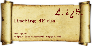Lisching Édua névjegykártya
